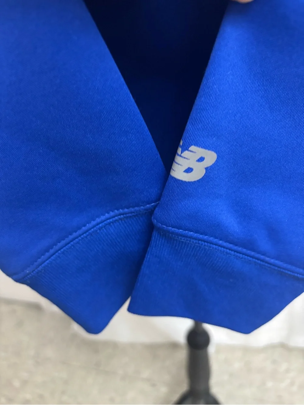 New Balance Youth Royal Blue Crewneck Hoodie with Orange Logo